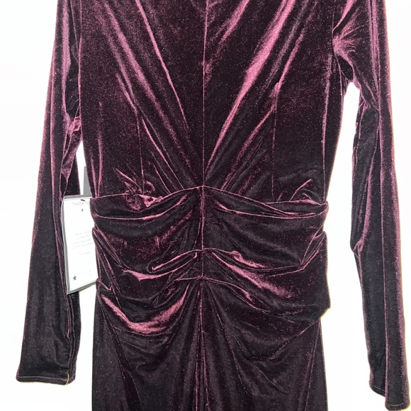 Vince Camuto long sleeve draped velvet dress - Picture 9 of 12